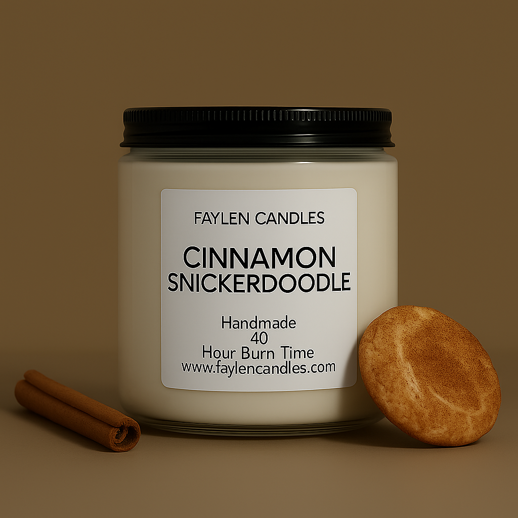 Cinnamon Snickerdoodle - Soy Wax Candle - Handmade/Hand-Poured - 8oz