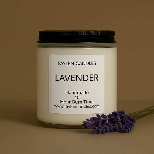 Lavender - Soy Wax Candle - Handmade/Hand-Poured - 8oz