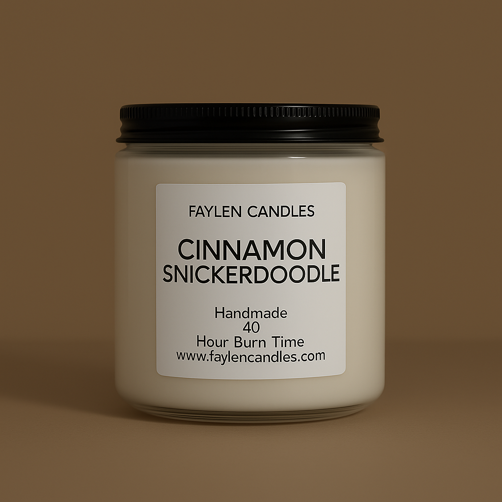 Cinnamon Snickerdoodle - Soy Wax Candle - Handmade/Hand-Poured - 8oz