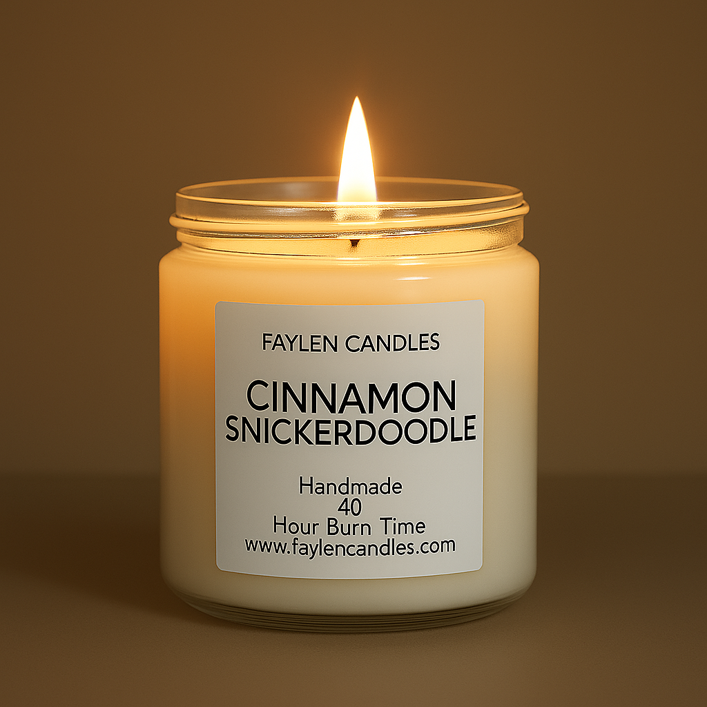 Cinnamon Snickerdoodle - Soy Wax Candle - Handmade/Hand-Poured - 8oz
