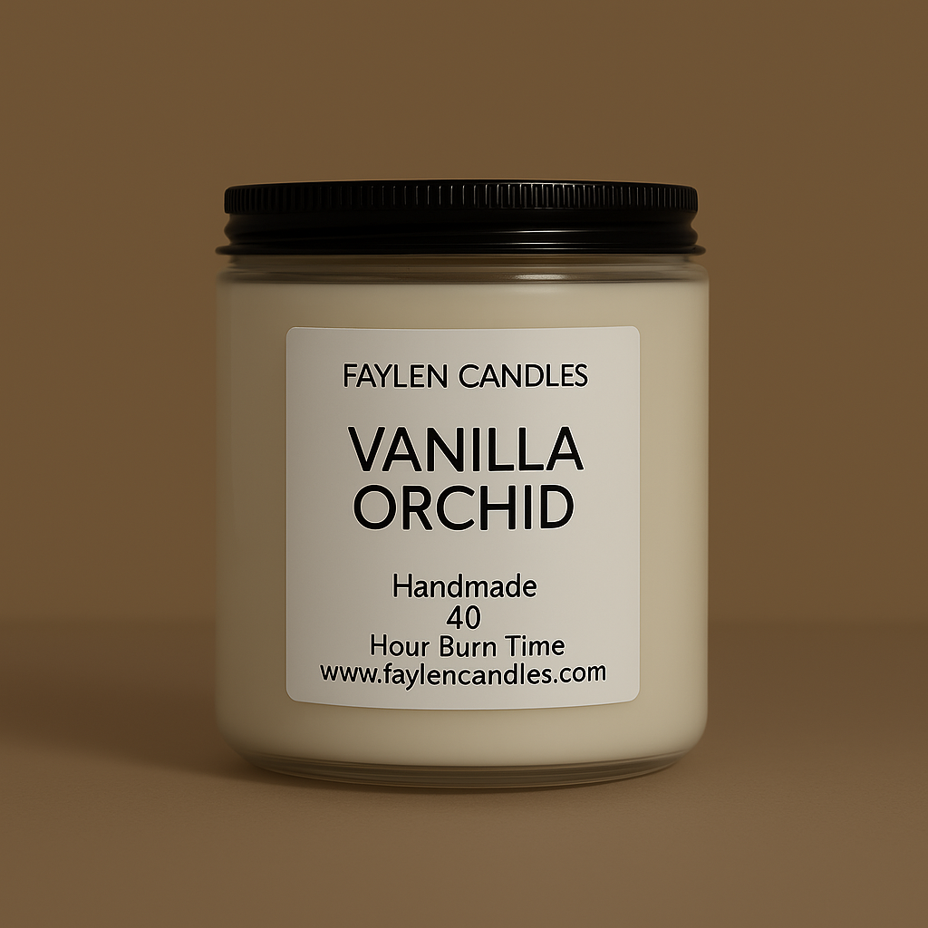 Vanilla Orchid - Soy Wax Candle - Handmade/Hand-Poured - 8oz
