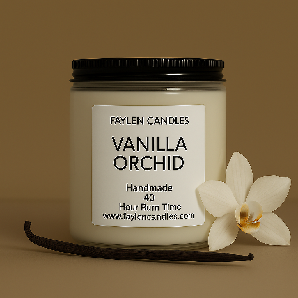 Vanilla Orchid - Soy Wax Candle - Handmade/Hand-Poured - 8oz